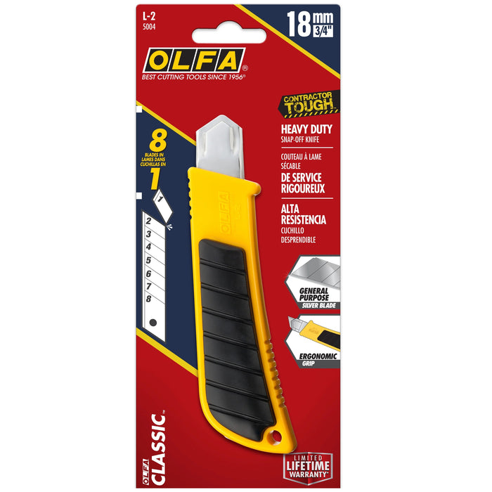 Olfa L-2 Cutter, Heavy Duty, W- Rubber Grip