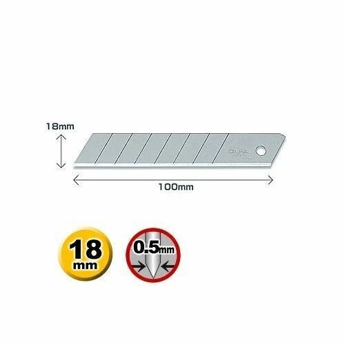 Olfa LB-CP 100 Contractor Pack Heavy-Duty 18mm Snap-Off Blade - 100-pk
